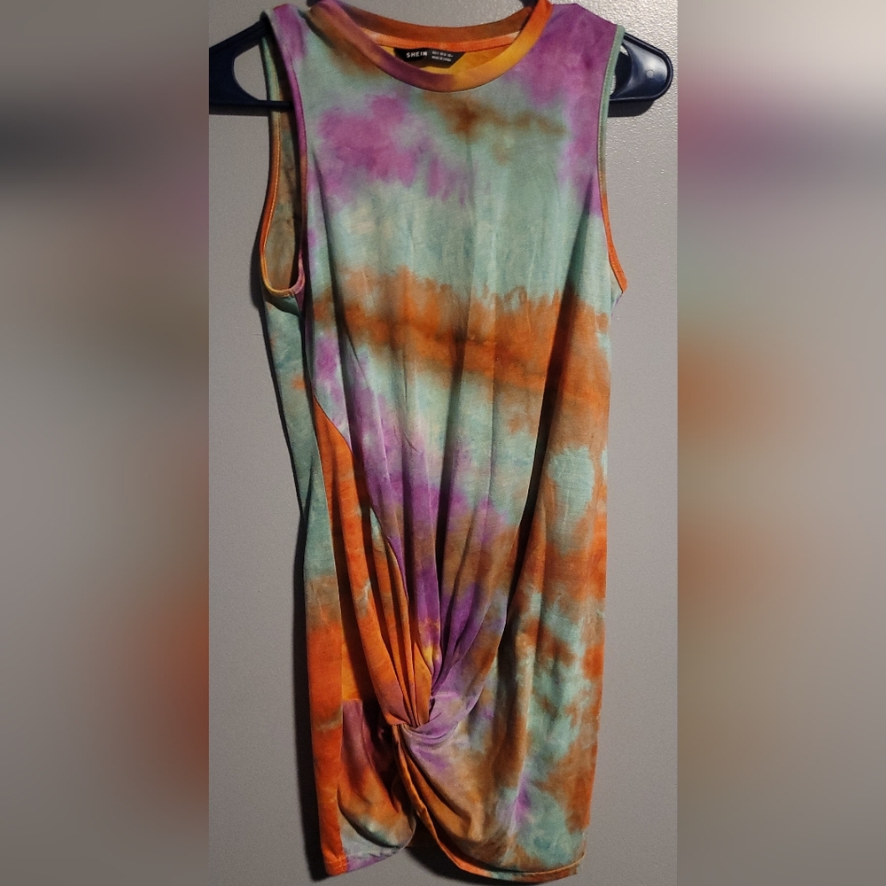 Tie-Dye Sleeveless Dress - Multicolor